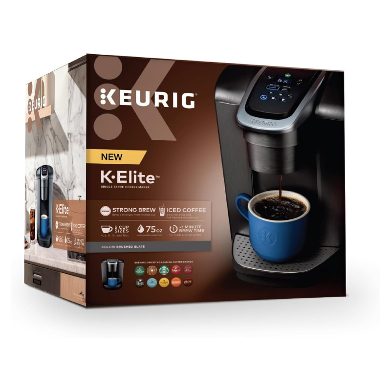 Keurig K-Elite Single Serve K-Cup Coffee Maker, Brushed Slate
