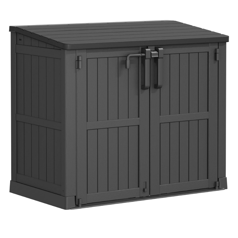 LHBcraft 36 Cu Ft Resin Outdoor Storage Shed, Black