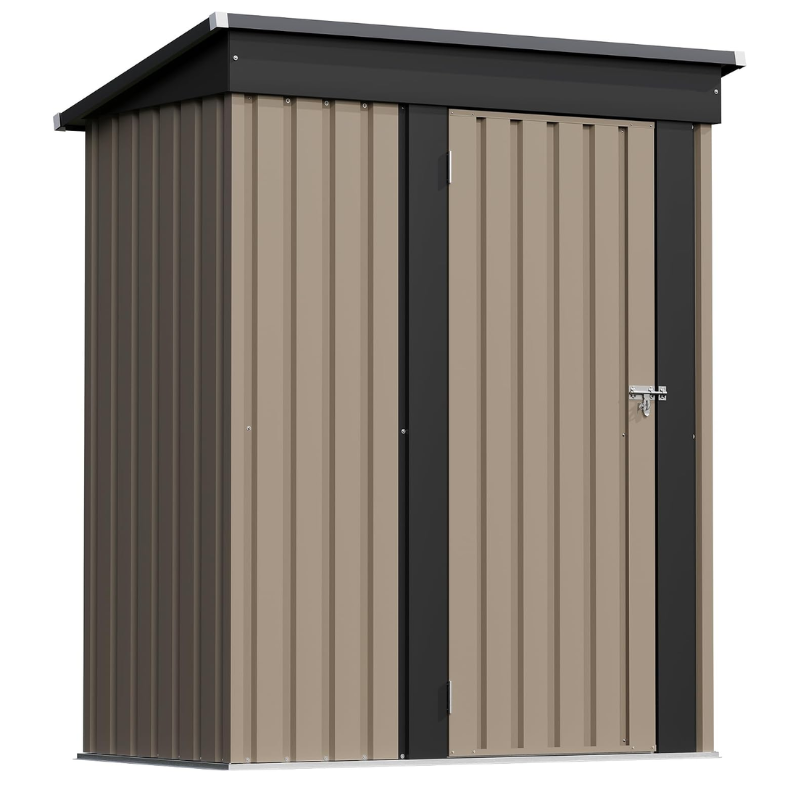 Patiowell 5 x 3 ft Metal Outdoor Storage Shed, Brown