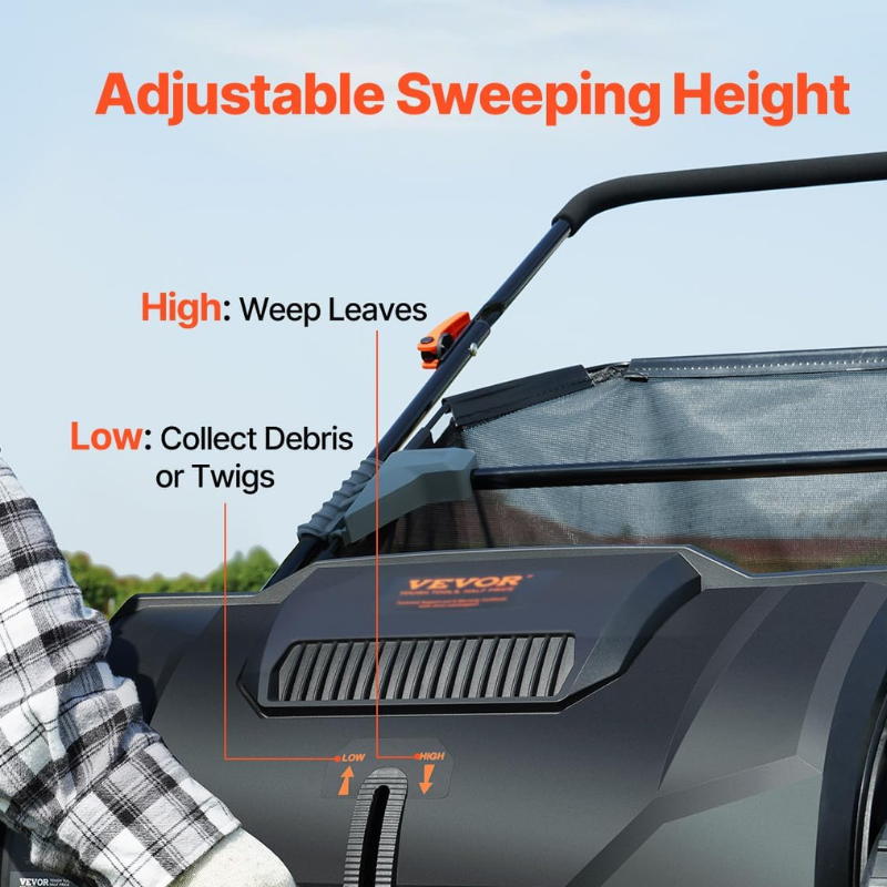 VEVOR 21 Inch Push Lawn Sweeper with 3.5 Cu Ft Hopper