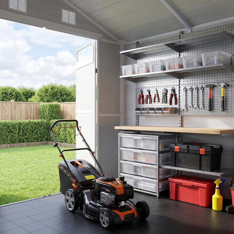 NORTHSKY 6 x 4.5 ft Plastic Outdoor Storage Shed with Floor, Light Gray