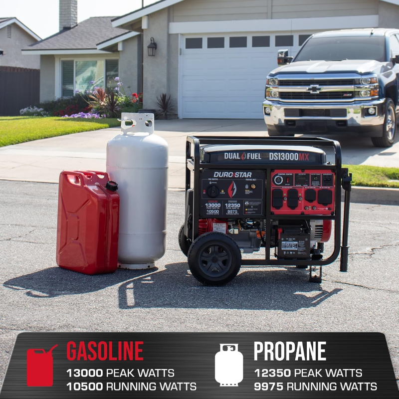 DuroStar DS13000MX Dual Fuel Portable Generator 13000W Gasoline Propane