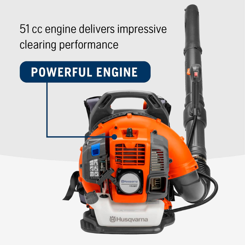 Husqvarna 150BT Gas Backpack Leaf Blower 51cc 765 CFM 270 MPH