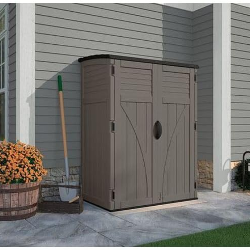Suncast 54 Cu Ft Vertical Resin Storage Shed, Stoney