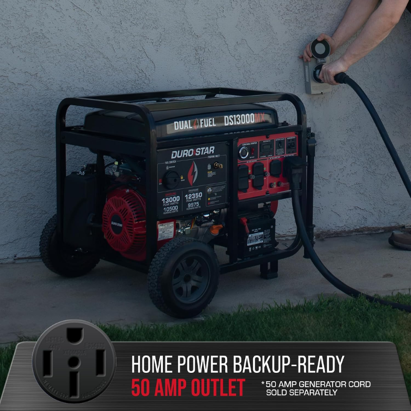 DuroStar DS13000MX Dual Fuel Portable Generator 13000W Gasoline Propane
