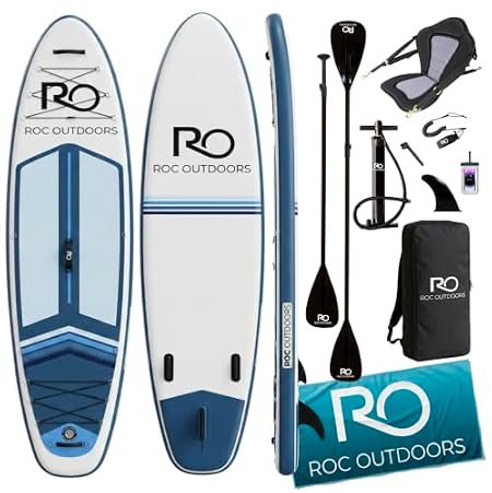 Roc Inflatable Stand Up Paddle Board 10' 6" with Premium SUP Paddle Board Accessories, Wide Stable Design, Non-Slip Comfort Deck for Youth & Adults - Ocean Current2