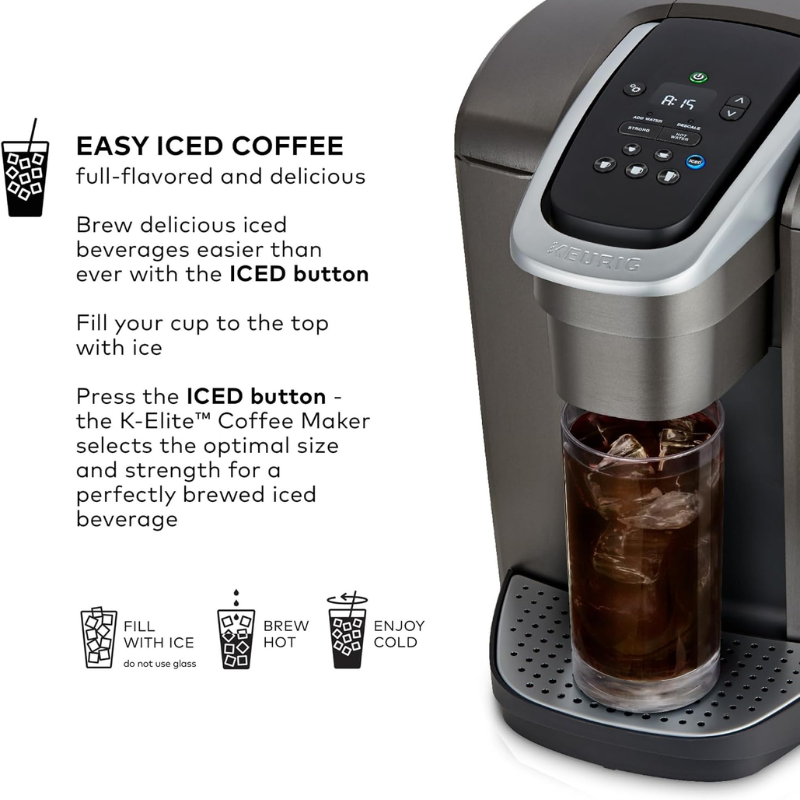 Keurig K-Elite Single Serve K-Cup Coffee Maker, Brushed Slate