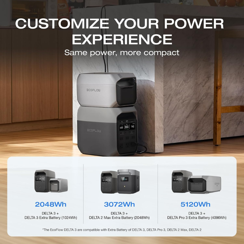 EF ECOFLOW DELTA 3 Portable Power Station 1024Wh 1800W