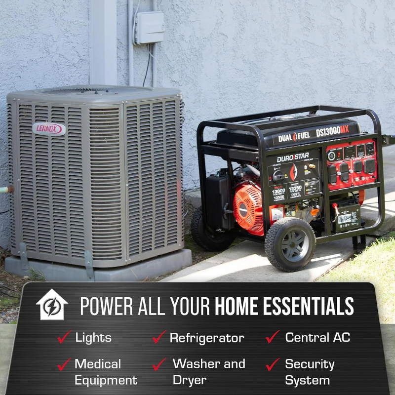 DuroStar DS13000MX Dual Fuel Portable Generator 13000W Gasoline Propane