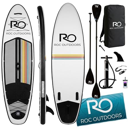 Roc Inflatable Stand Up Paddle Board 10' 6" with Premium SUP Paddle Board Accessories, Wide Stable Design, Non-Slip Comfort Deck for Youth & Adults - Eclipse