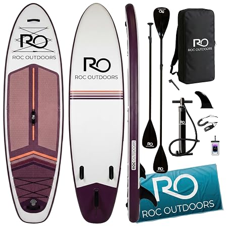 Roc Inflatable Stand Up Paddle Board 10' 6" with Premium SUP Paddle Board Accessories, Wide Stable Design, Non-Slip Comfort Deck for Youth & Adults - Vesper
