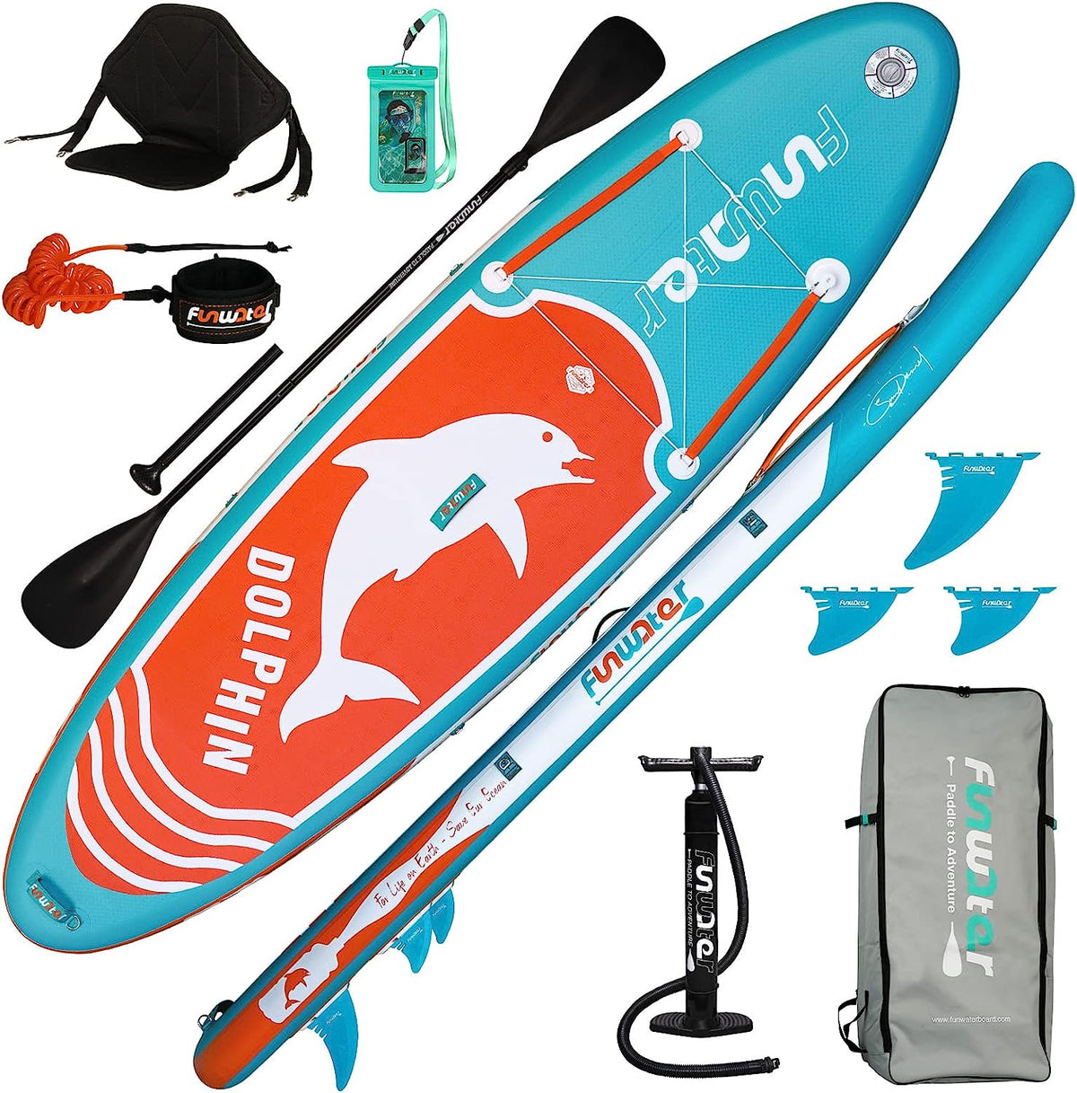 FunWater SUP Inflatable Stand Up Paddle Board Ultra-Light Inflatable Paddleboard with ISUP Accessories,