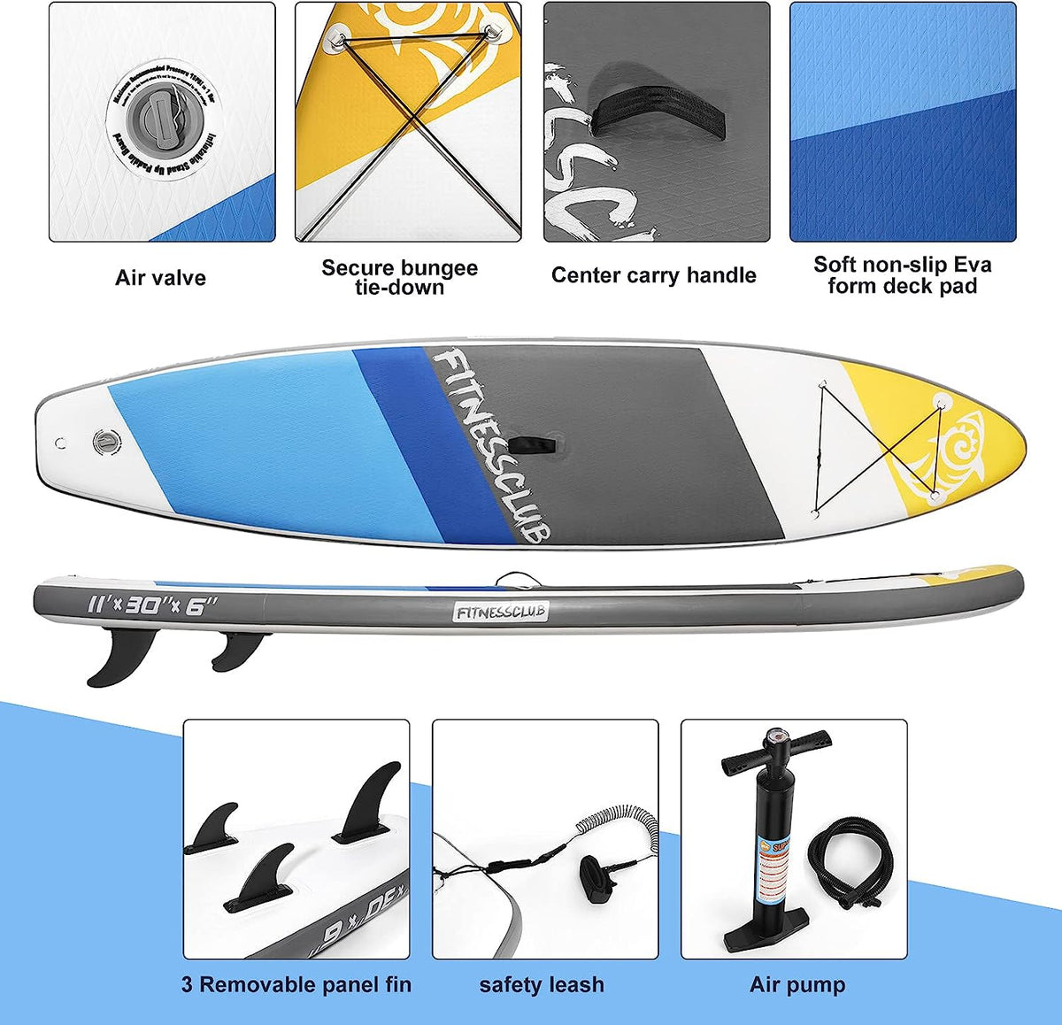 10/11ft Inflatable Stand Up Paddle Board,Durable Lightweight Touring SUP Accessories,