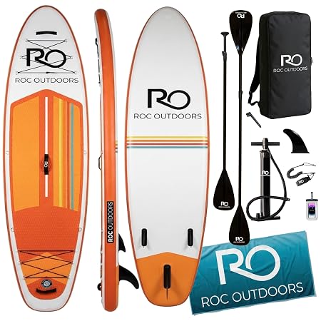 Roc Inflatable Stand Up Paddle Board 10' 6" with Premium SUP Paddle Board Accessories, Wide Stable Design, Non-Slip Comfort Deck for Youth & Adults - Golden Hour