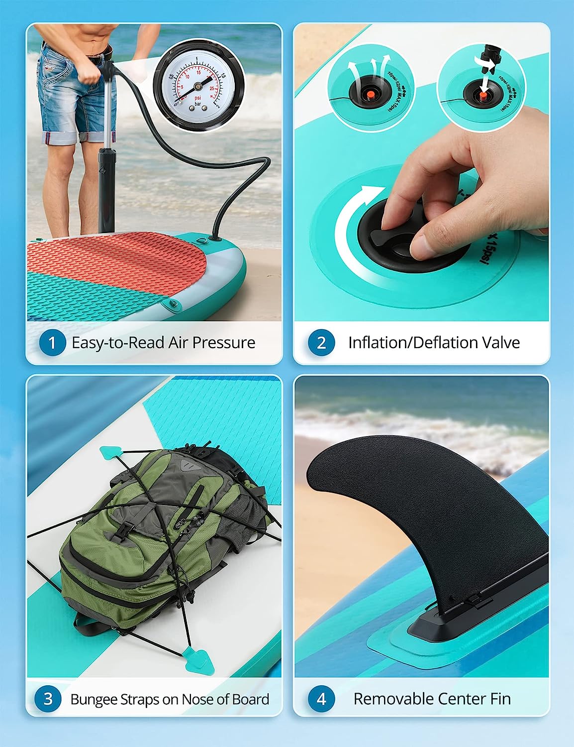 EVAJOY Paddle Boards, 10'10''x32''x6'' Inflatable Stand Up Paddle Board SUP for All Skill Levels