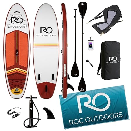 Roc Inflatable Stand Up Paddle Board 10' 6" with Premium SUP Paddle Board Accessories, Wide Stable Design, Non-Slip Comfort Deck for Youth & Adults - Shoreline2