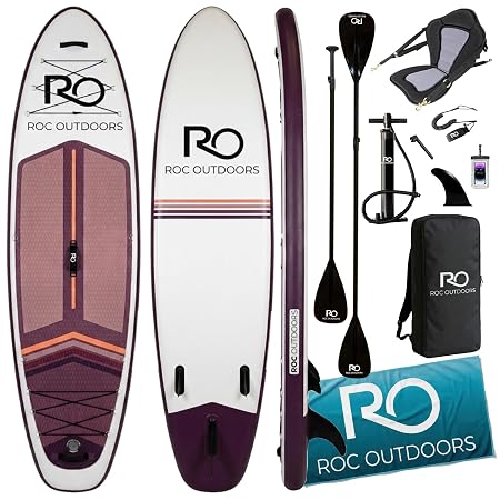 Roc Inflatable Stand Up Paddle Board 10' 6" with Premium SUP Paddle Board Accessories, Wide Stable Design, Non-Slip Comfort Deck for Youth & Adults - Vesper2