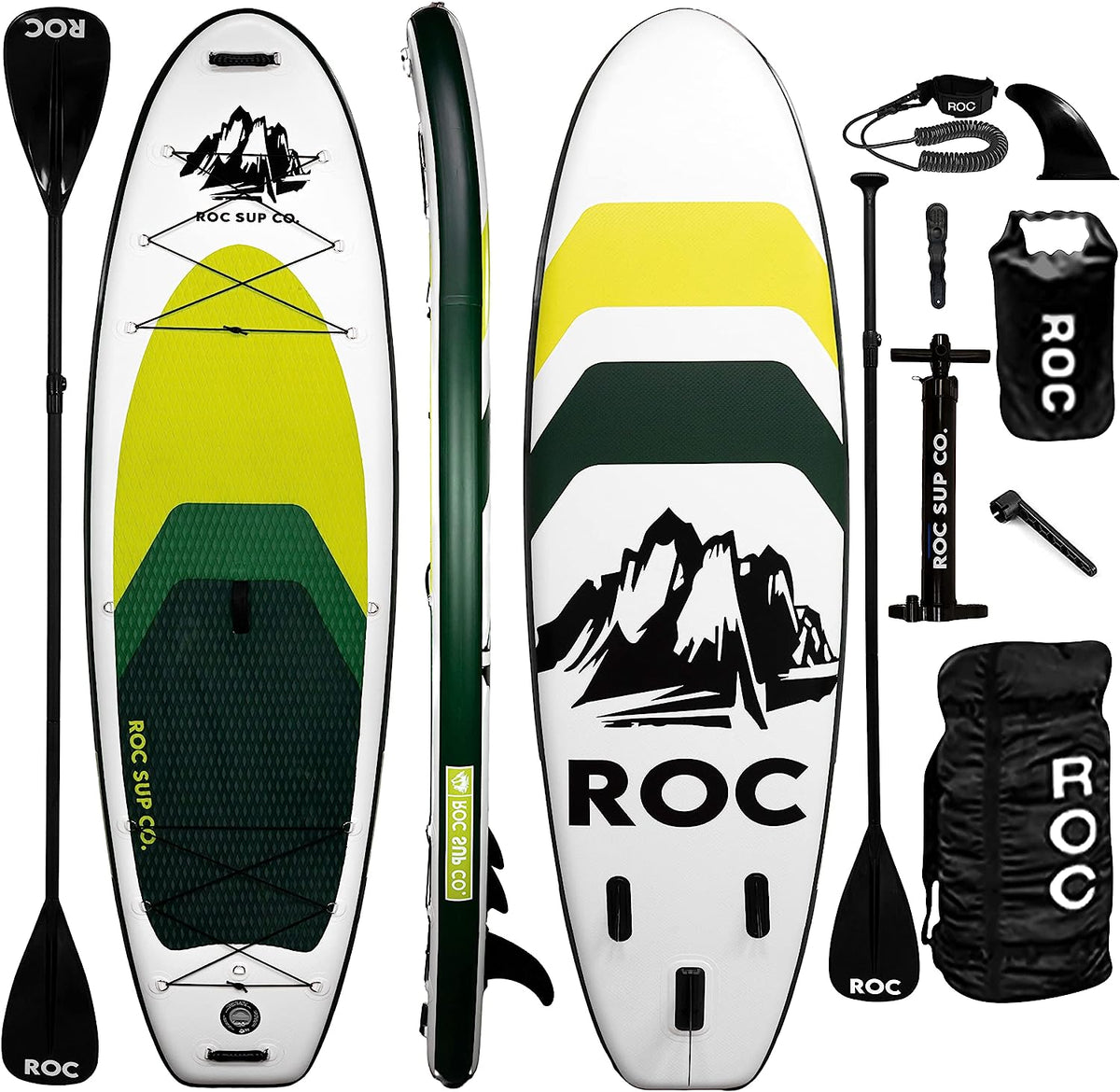 Roc Inflatable Stand Up Paddle Boards with Premium SUP Paddle Board Accessories
