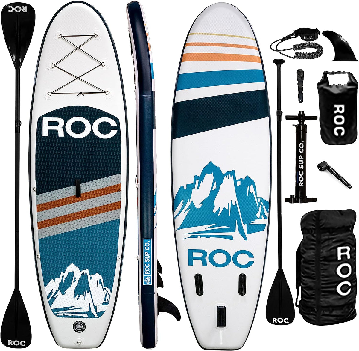 Roc Inflatable Stand Up Paddle Boards with Premium SUP Paddle Board Accessories