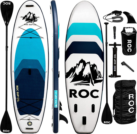 Roc Inflatable Stand Up Paddle Boards with Premium SUP Paddle Board Accessories