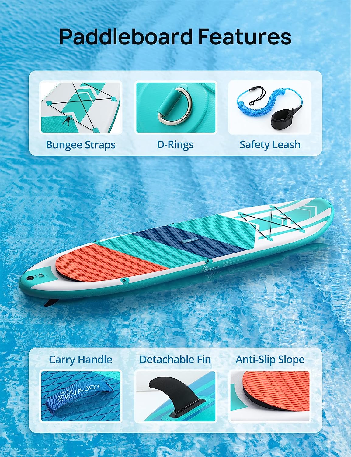 EVAJOY Paddle Boards, 10'10''x32''x6'' Inflatable Stand Up Paddle Board SUP for All Skill Levels