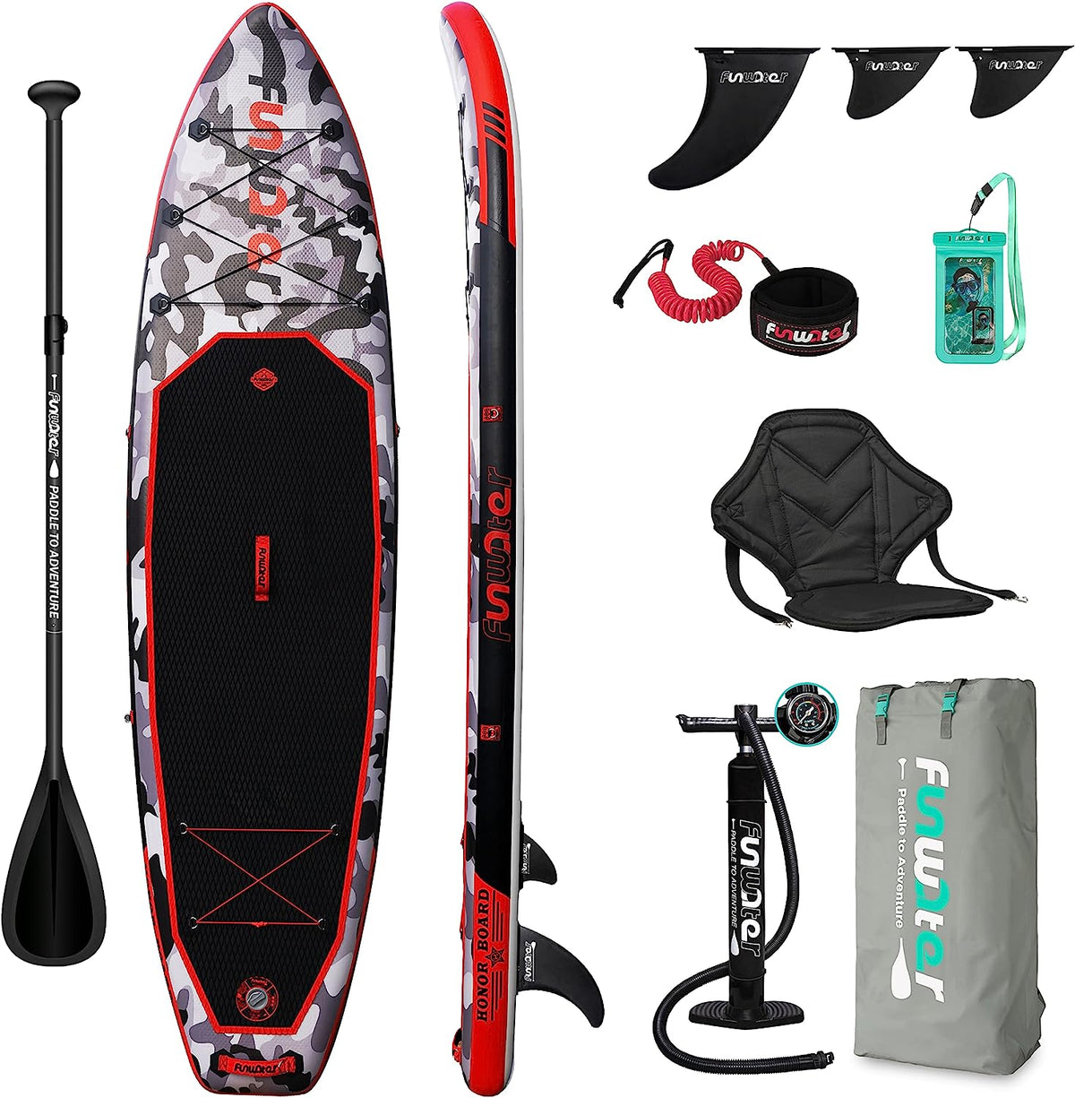 FunWater SUP Inflatable Stand Up Paddle Board Ultra-Light Inflatable Paddleboard with ISUP Accessories,