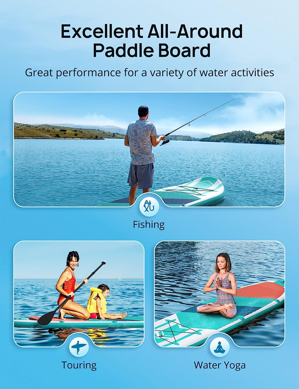 EVAJOY Paddle Boards, 10'10''x32''x6'' Inflatable Stand Up Paddle Board SUP for All Skill Levels
