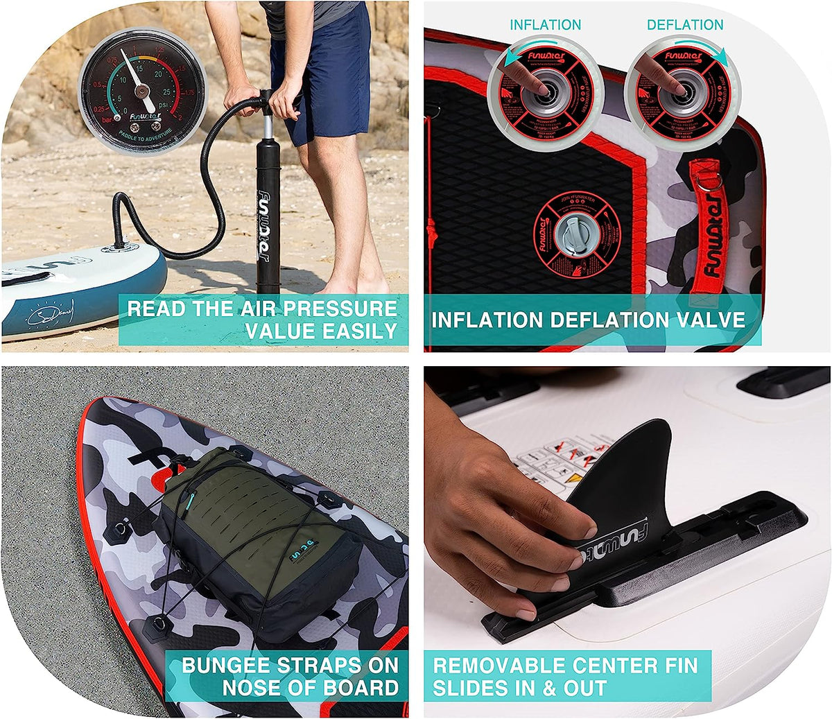 FunWater SUP Inflatable Stand Up Paddle Board Ultra-Light Inflatable Paddleboard with ISUP Accessories,